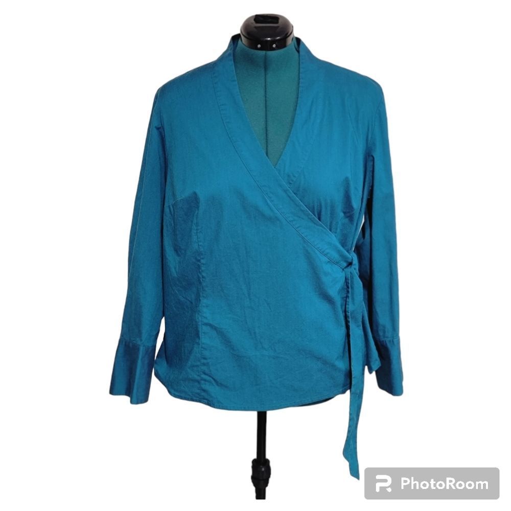 Lane Bryant Teal Wrap Blouse
